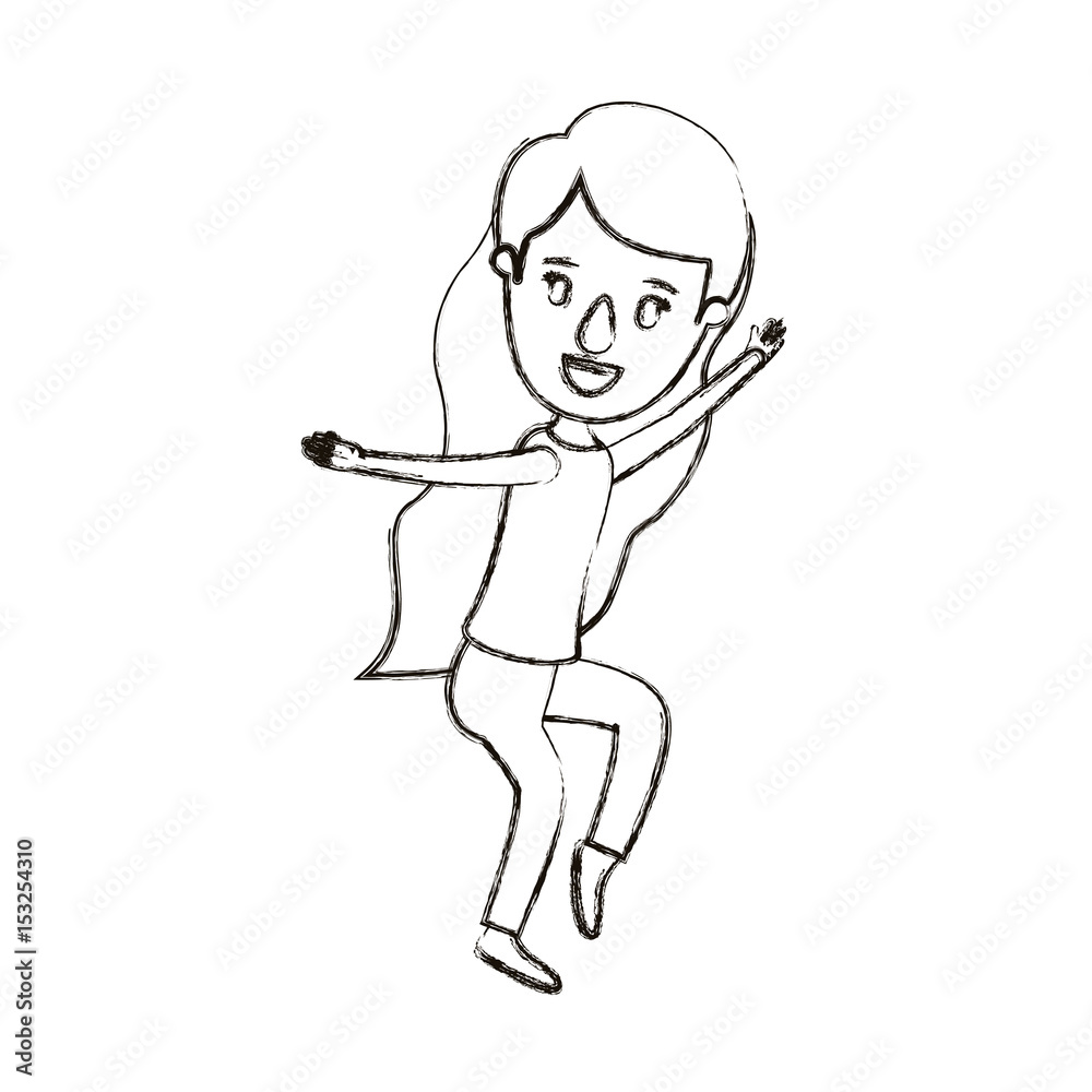 blurred silhouette caricature full body woman with long wavy hair dancing vector illustration blurred silhouette caricature full body woman with long wavy hair dancing vector illustration