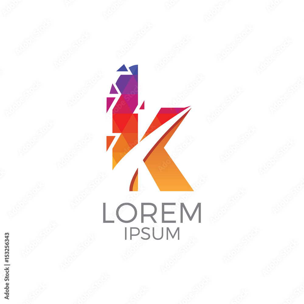 Letter 'k' Geometric Letter 'k' Geometric