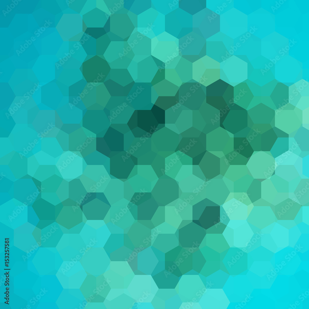 Vector background with blue, green hexagons. Can be used in cover design, book design, website background. Vector illustration