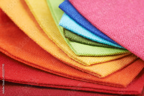 Twisted pile of cloth samples