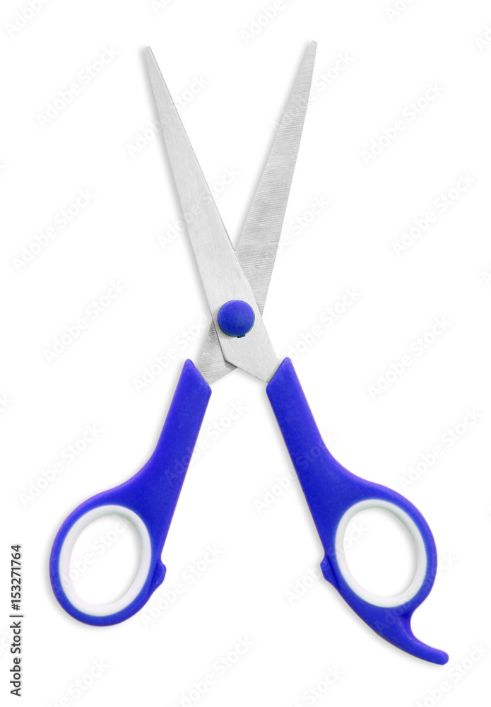 blue scissors isolated on a white background blue scissors isolated on a white background