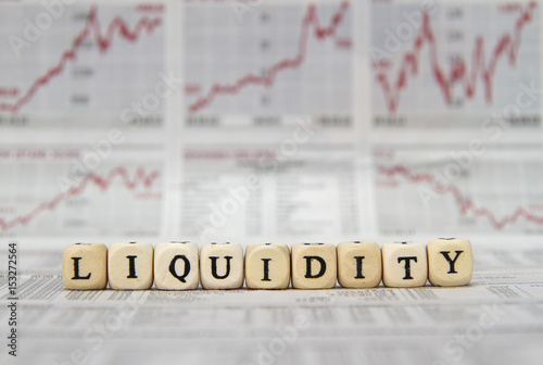 Liquidity word built with letter cubes
