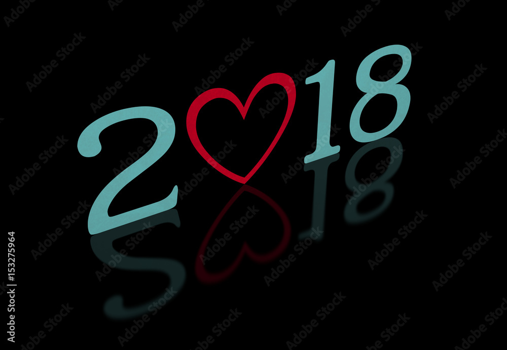 New Year 2018 - 3D Rendered Image New Year 2018 - 3D Rendered Image