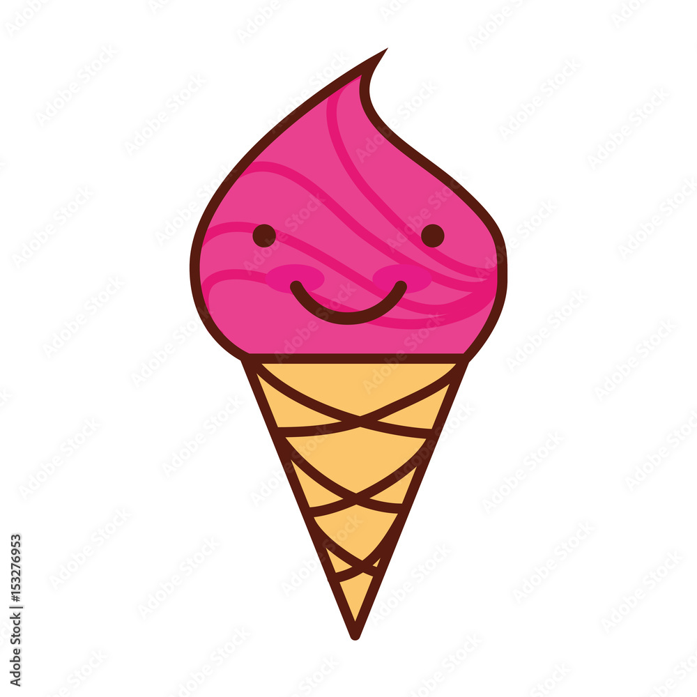 cute ice cream cone vector illustration graphic design