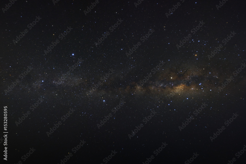 clearly milky way galaxy at phitsanulok in thailand. Long exposure photograph.with grain