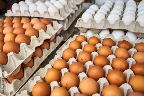 eggs market. fresh eggs © EwaStudio