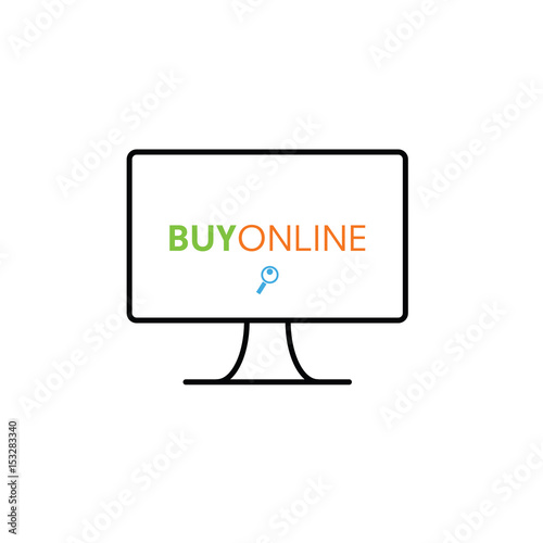 by online icon in color illustration