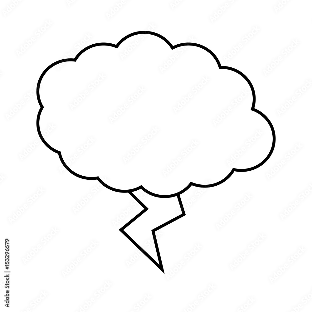 cloud and thunder icon over white background. vector illustration cloud and thunder icon over white background. vector illustration