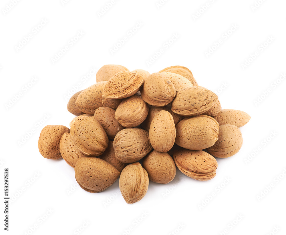 Pile of almond nuts isolated Pile of almond nuts isolated