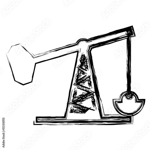 oil rig structure icon over white background. vector illustration