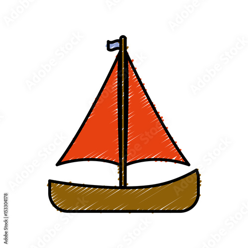 sailboat icon over white background. vector illustration