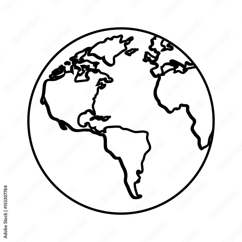 earth planet icon over white background. vector illustration