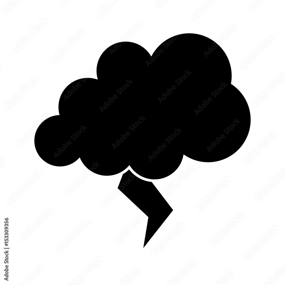 cloud and thunder icon over white background. vector illustration cloud and thunder icon over white background. vector illustration