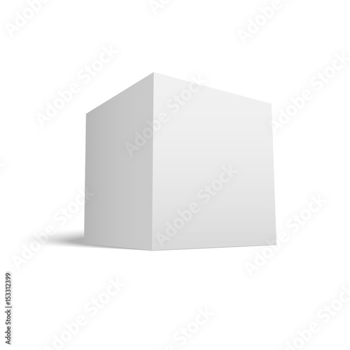 White Paper Cube with Shadow