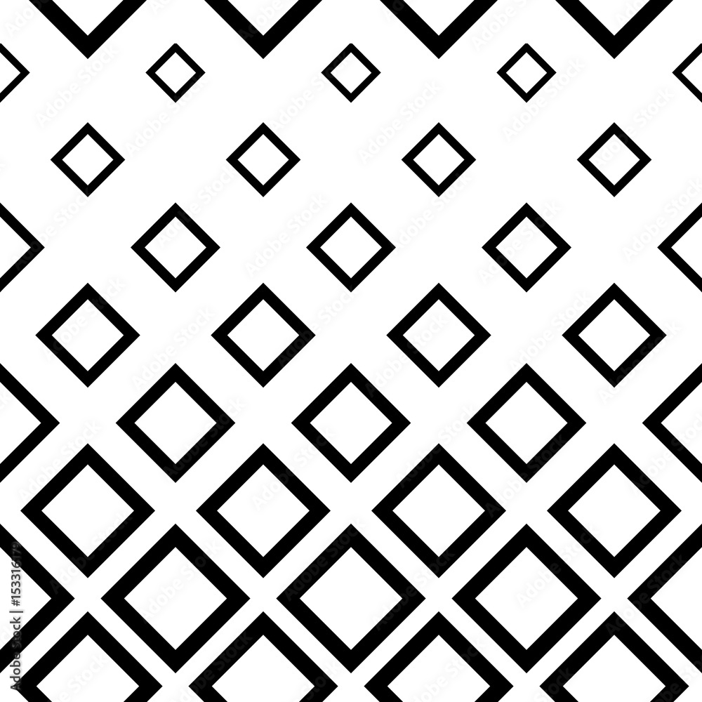 Abstract geometric seamless pattern. Simple black and white background. Vector illustration. Classic design.
