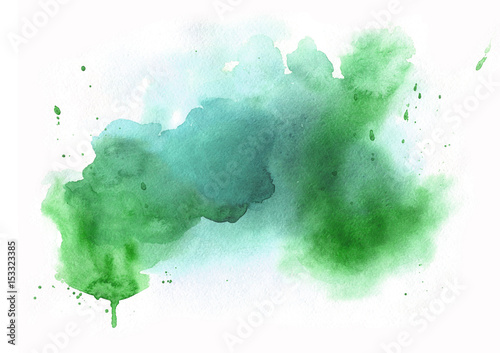 Watrcolor abstract green texture background