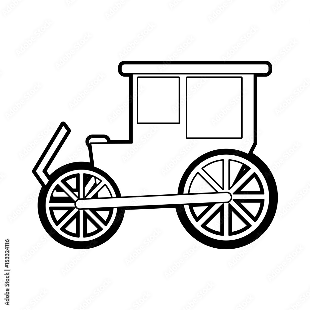 sketch silhouette image wedding carriage without horses vector illustration sketch silhouette image wedding carriage without horses vector illustration