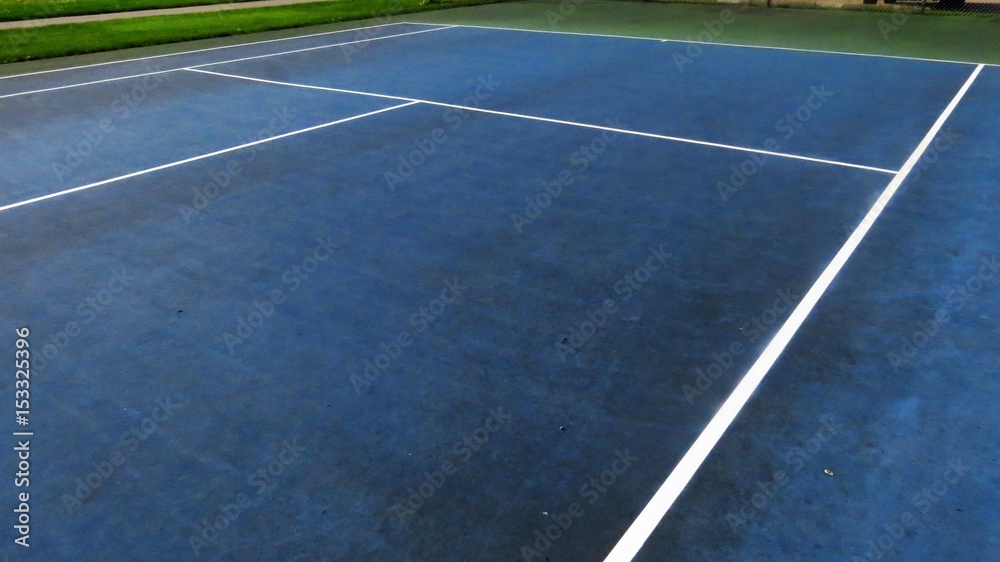 partial shot of old tennis court