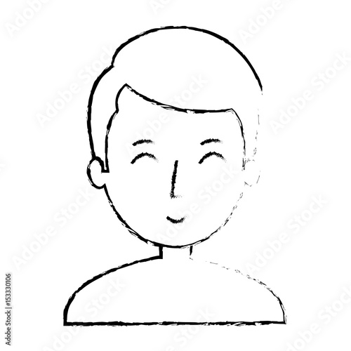 young man shirtless avatar character vector illustration design