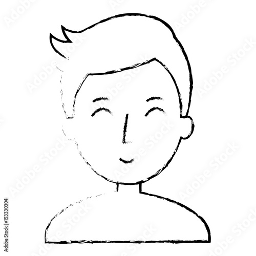 young man shirtless avatar character vector illustration design