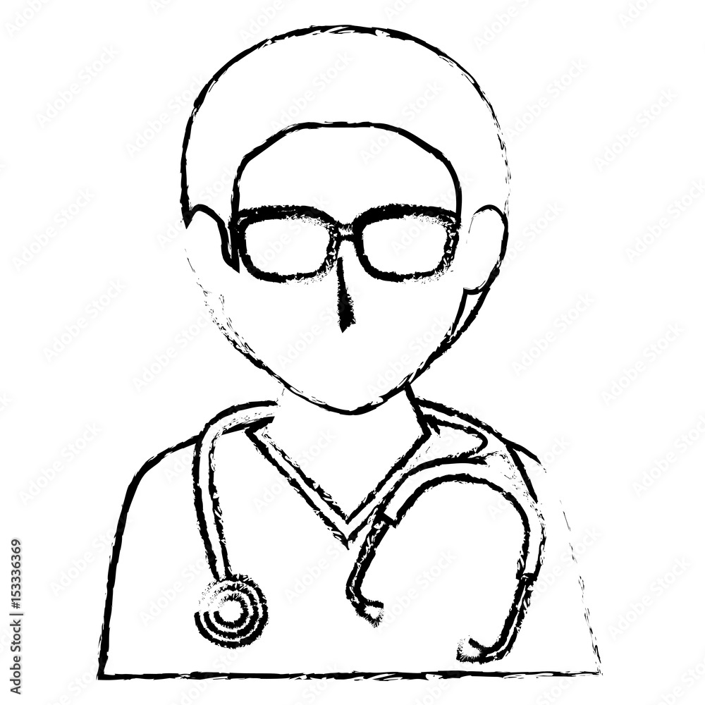Fototapeta premium Male doctor avatar character vector illustration design