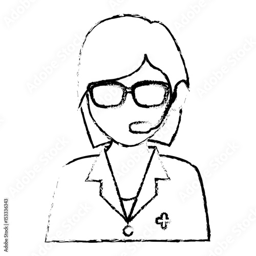 Medical call center agent vector illustration design
