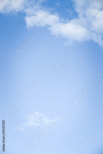Canvas Print Deep blue sky texture background with white clouds and copy space