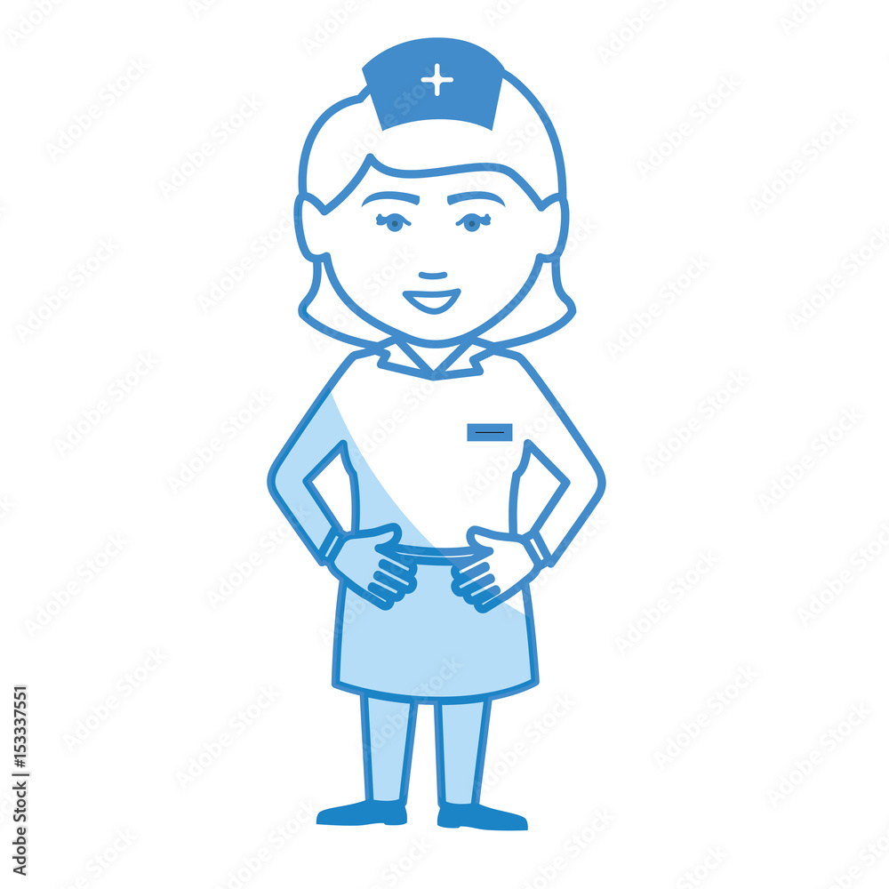 woman nurse avatar character vector illustration design