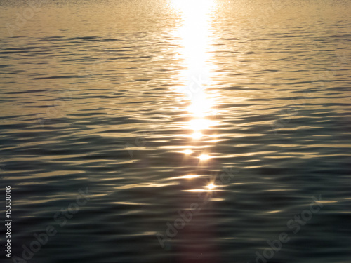 Panorama of beautiful sunset on the ocean.