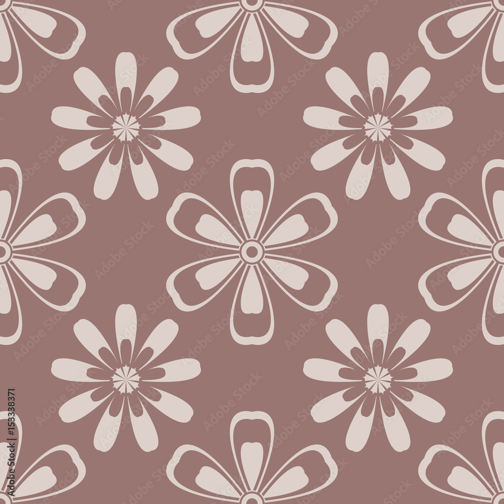 Floral seamless pattern. Brown vector illustration Floral seamless pattern. Brown vector illustration
