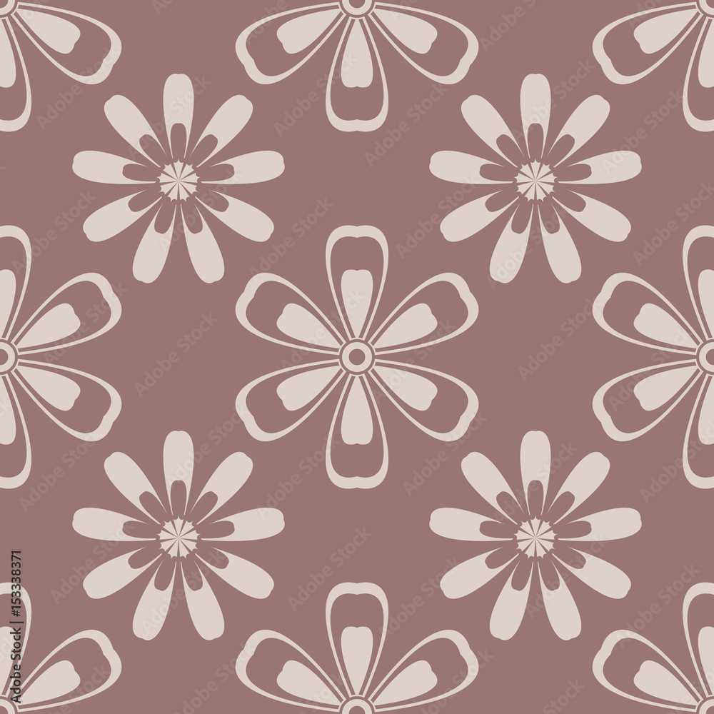 Floral seamless pattern. Brown vector illustration