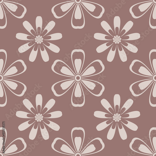 Floral seamless pattern. Brown vector illustration