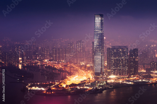 Hong Kong skyline and victoria harbour View from Victoria Peak,Hon Kong.