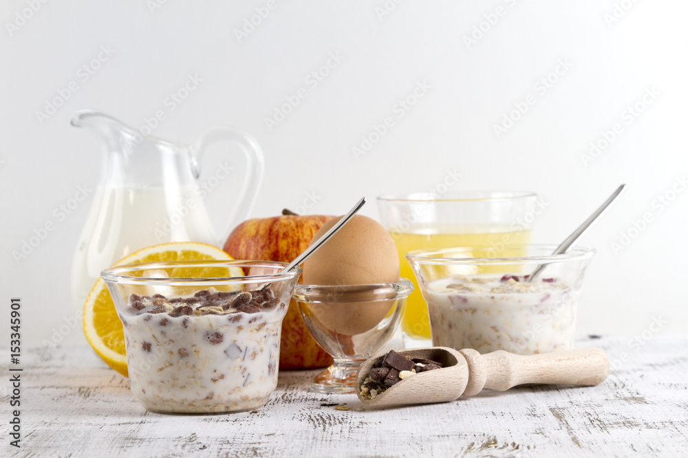 breakfast time with muesli and orange juice breakfast time with muesli and orange juice