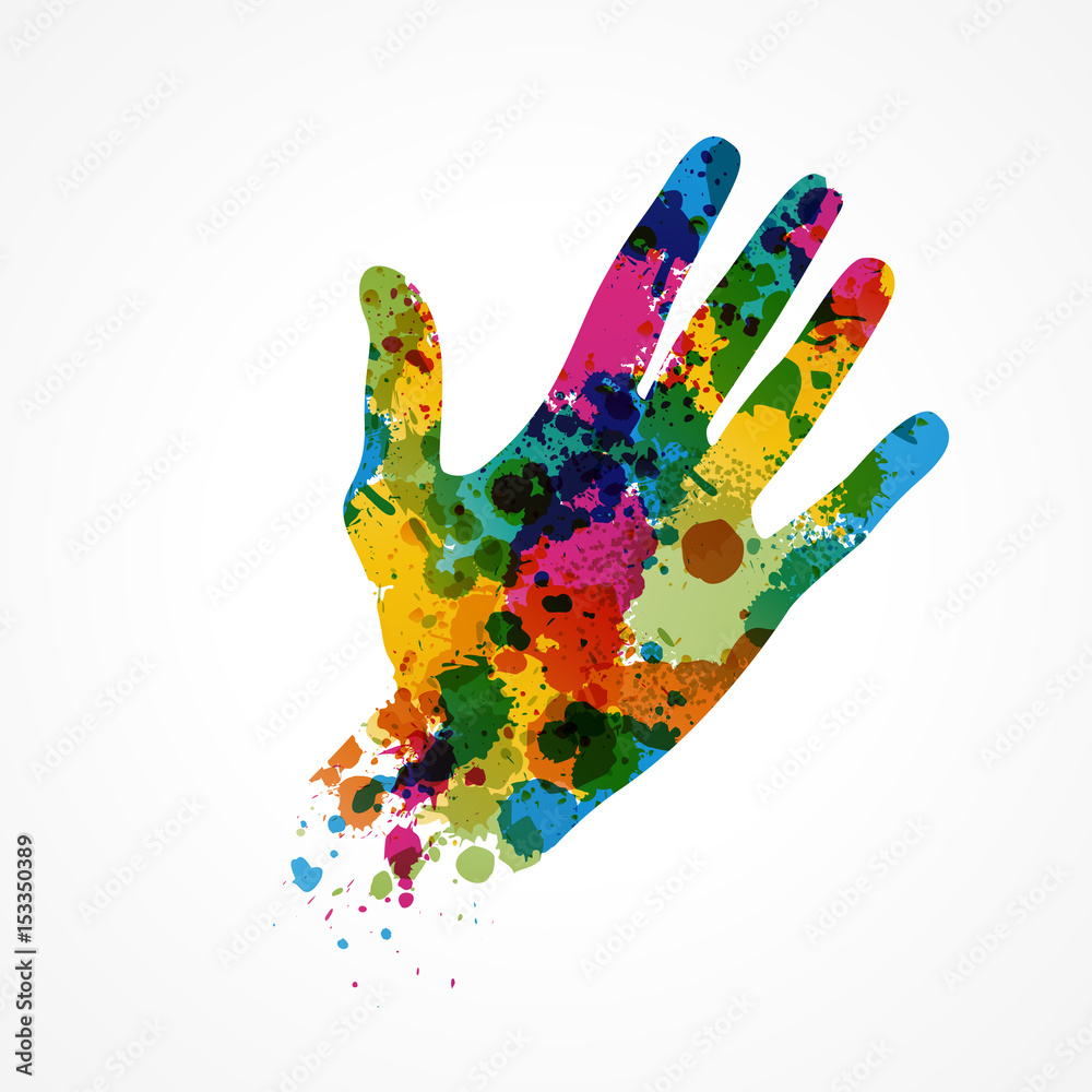 Obraz kolorowa ręka