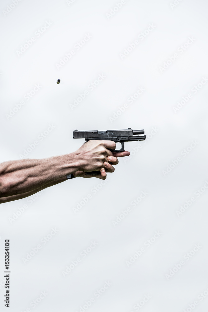 Handgun being fired Handgun being fired