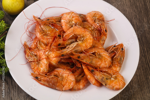 Boiled prawns