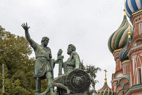 Photography the sculpture ofbasil's cathedral in  moscow kremin
