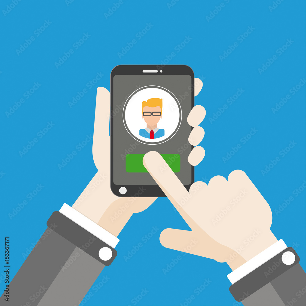 Hand Smartphone Click Add Man Hand Smartphone Click Add Man
