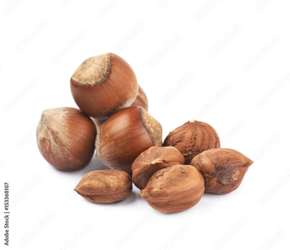 Pile of hazelnuts isolated Pile of hazelnuts isolated