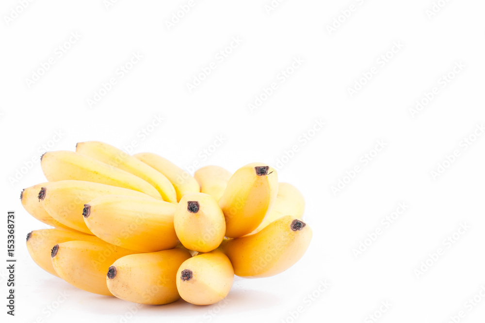 fresh hand of golden bananas on white background healthy Pisang Mas Banana fruit food isolated
fresh hand of golden bananas on white background healthy Pisang Mas Banana fruit food isolated