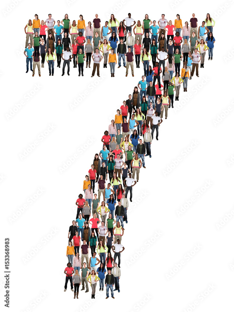 Zahl Ziffer 7 sieben Leute Menschen People Gruppe Menschengruppe Zahl Ziffer 7 sieben Leute Menschen People Gruppe Menschengruppe