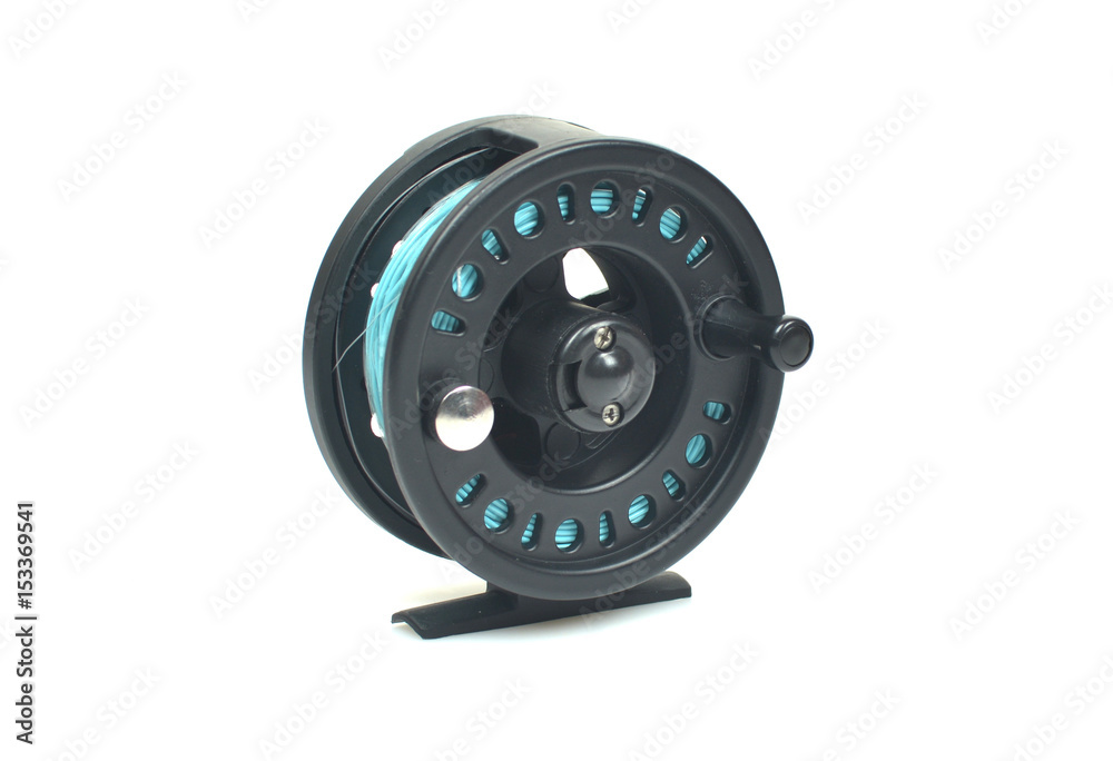 Fishing reel isolated on white background Fishing reel isolated on white background
