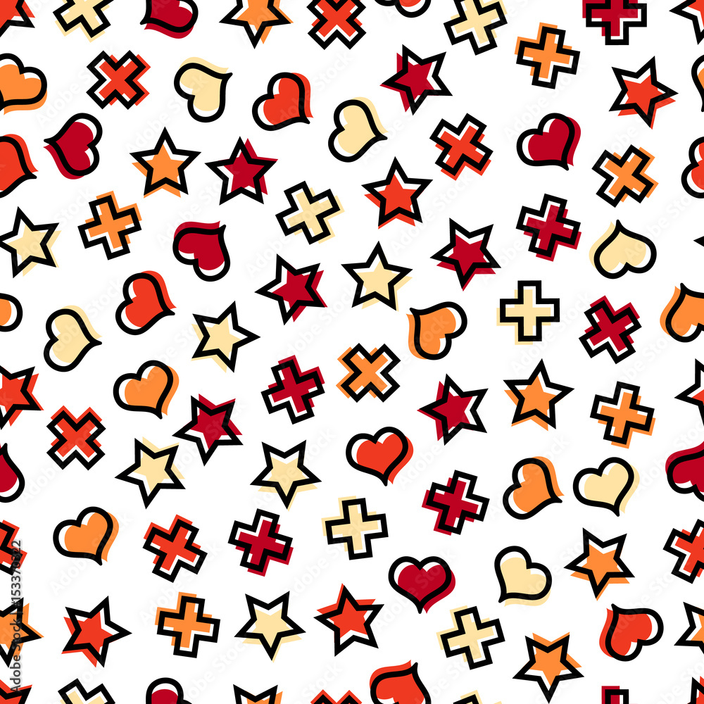 Seamless primitive geometric patterns for tissue and postcards. Trendy geometric elements. Hipsters modern color background. Vector illustration
Seamless primitive geometric patterns for tissue and postcards. Trendy geometric elements. Hipsters modern color background. Vector illustration