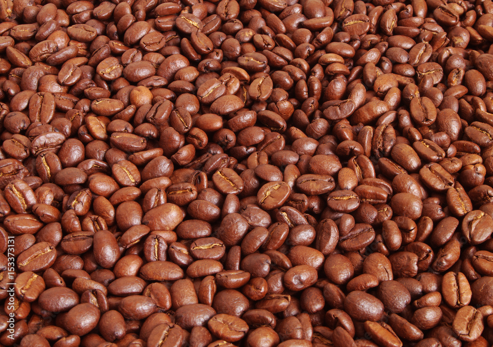 Roasted coffee beans background Roasted coffee beans background