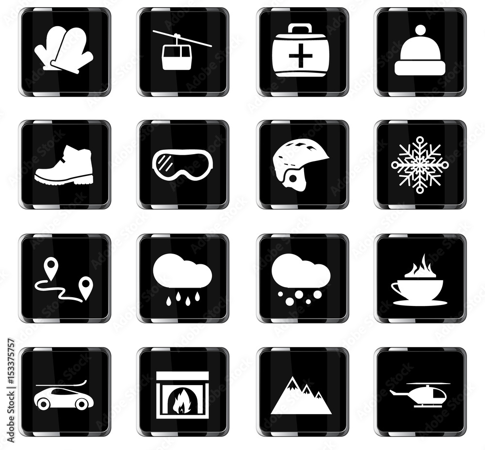 skiing icon set skiing icon set