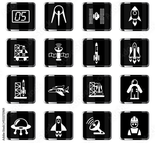 spacecrafts icon set