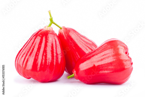 red rose apple or bell fruit on white background healthy rose apple fruit food isolated 