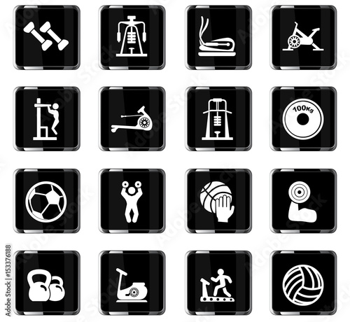 sport equipment icon set