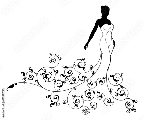 Wedding Abstract Bride Silhouette